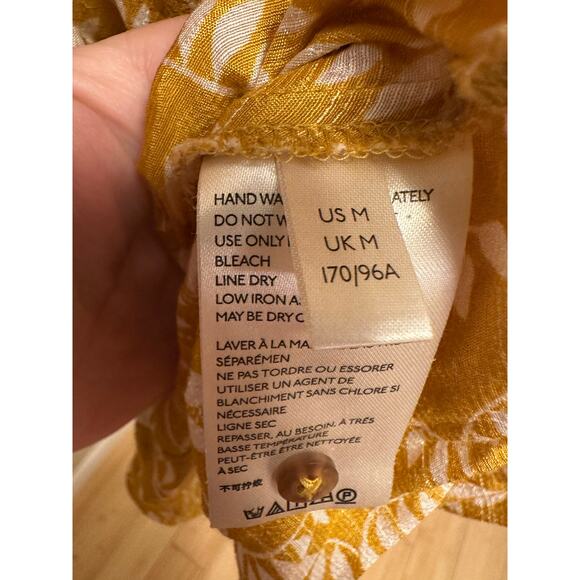 Maeve Anthropologie Letizia Ruffled Blouse Marigold Sz Medium - Picture 6 of 8